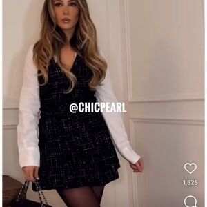 Zara textured weave tweed dress